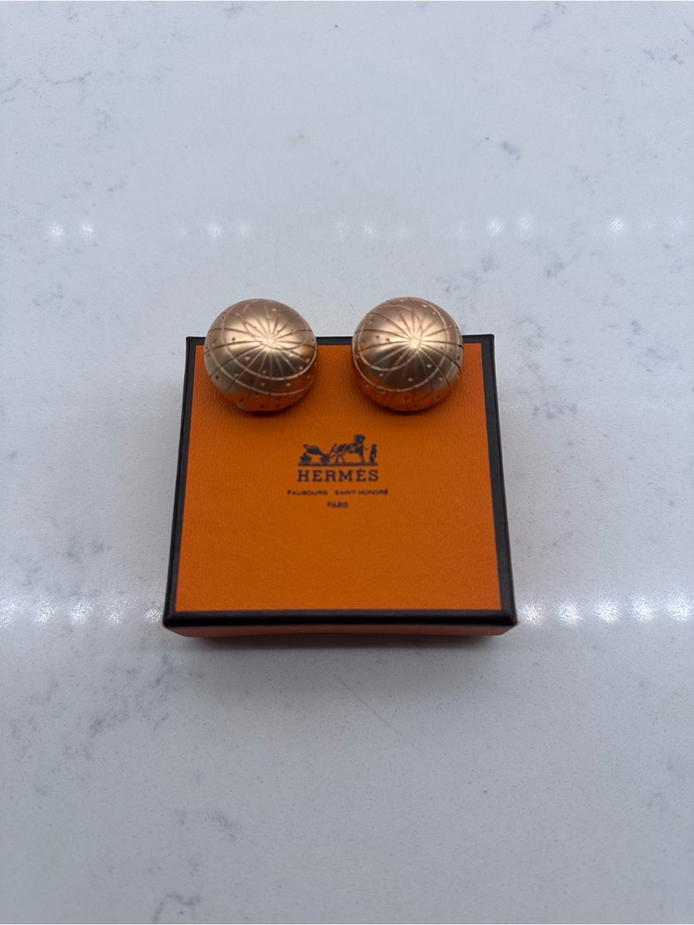 HERMES celestial dome clip on earrings in Rose gold